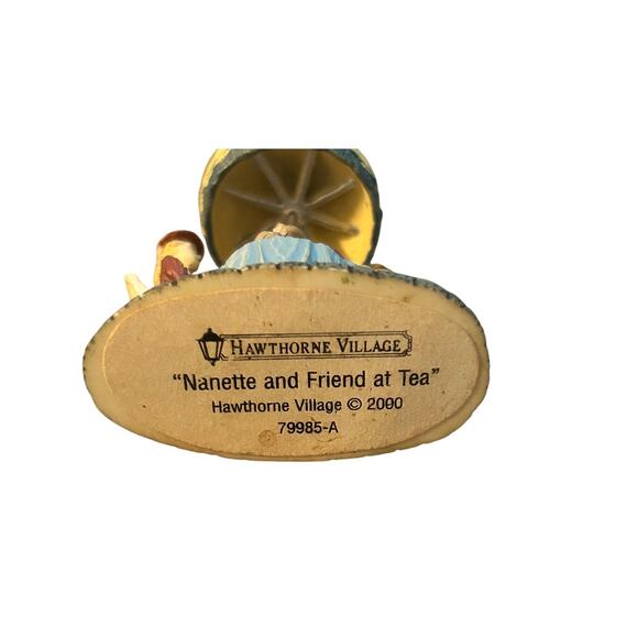 GUC Vintage Thomas Kincade Hawthorn Village Nanette & Friend at Tea 2" Figurine - Picture 3 of 3